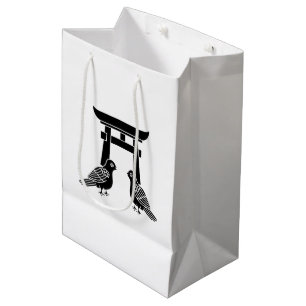 Facing doves and Torii Medium Gift Bag