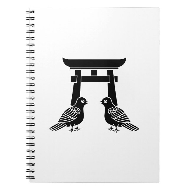 Facing doves and Torii Notebook (Front)