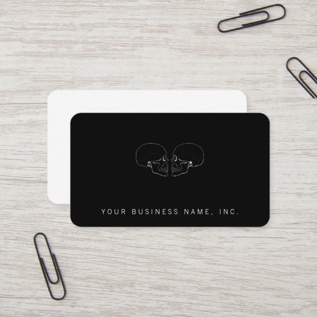 Facing Skulls Business Card (Front/Back In Situ)
