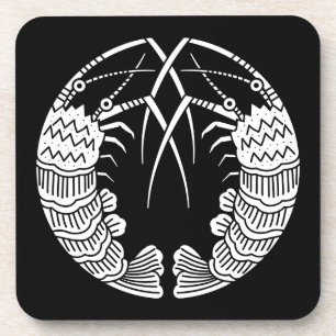 Facing spiny lobsters coaster