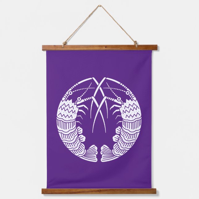 Facing spiny lobsters hanging tapestry (Front)