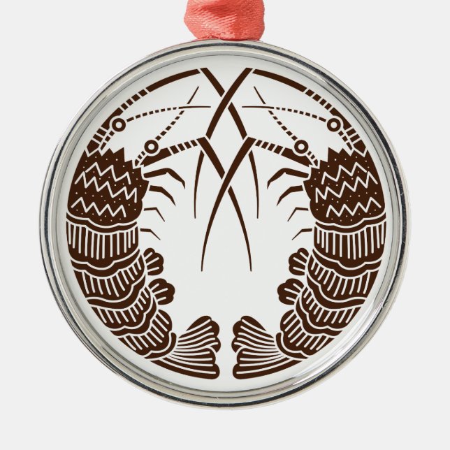 Facing spiny lobsters metal tree decoration (Front)