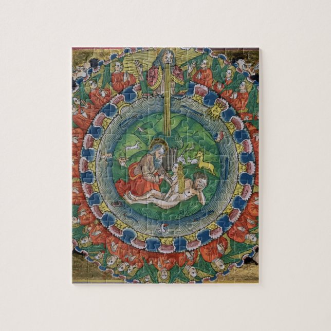 Facsimile copy of Genesis 2:22 God created Eve, fr Jigsaw Puzzle (Vertical)