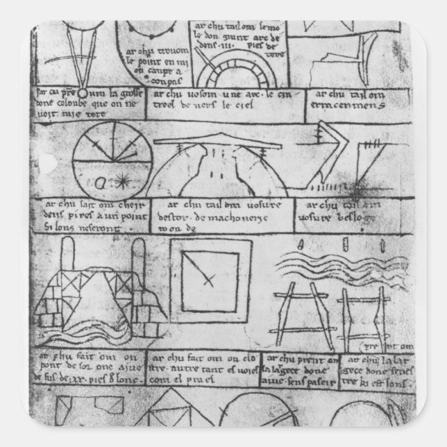 Facsimile copy of Geometrical figures Square Sticker (Front)