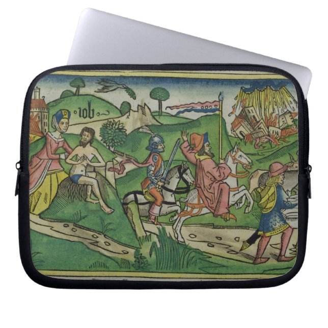 Facsimile copy of Job: Frontispiece, Job being sco Laptop Sleeve (Front)