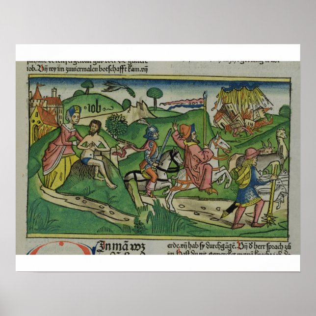 Facsimile copy of Job: Frontispiece, Job being sco Poster (Front)