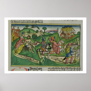 Facsimile copy of Job: Frontispiece, Job being sco Poster