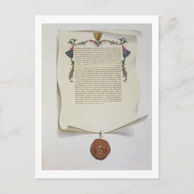 Facsimile edition of the Magna Carta, first publis Postcard (Front)