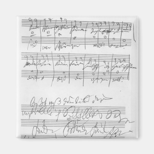 Facsimile of a page of music magnet (Front)