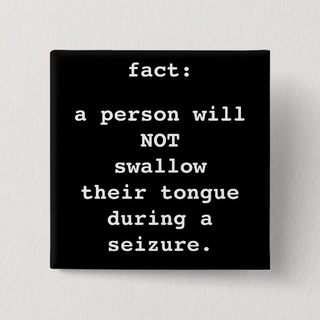 fact: not swallow tongue 15 cm square badge (Front)