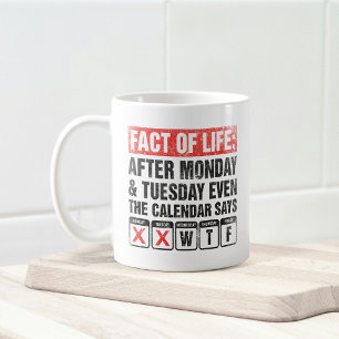 Fact of Life Calendar Says WTF Humour Coffee Mug