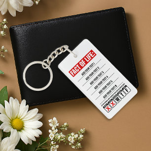 Fact of Life Calendar Says WTF Humour Key Ring