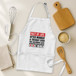 Fact of Life Calendar Says WTF Humour Standard Apron