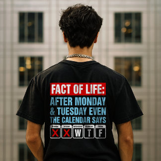Fact of Life Calendar Says WTF Humour T-Shirt
