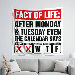 Fact of Life Calendar Says WTF Humour Tapestry