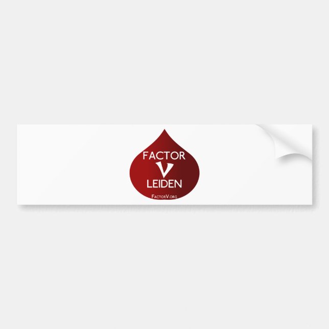 Factor V Leiden Awareness Bumper Sticker (Front)