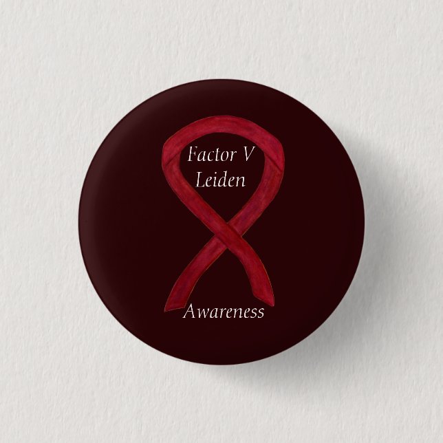Factor V Leiden Awareness Ribbon Custom Pin (Front)