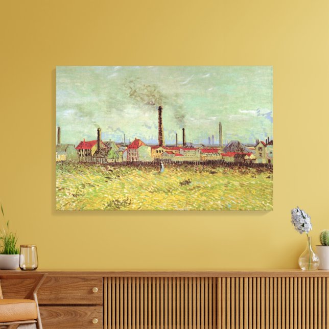 Factories at Asnieres by Vincent van Gogh Canvas Print (Insitu(LivingRoom))
