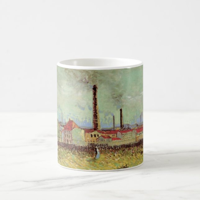 Factories at Asnieres by Vincent van Gogh Coffee Mug (Center)