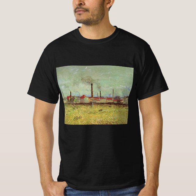 Factories at Asnieres by Vincent van Gogh T-Shirt (Front)