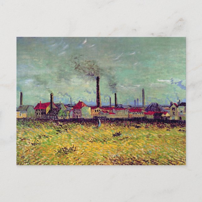Factories at Asnières, Vincent van Gogh Postcard (Front)