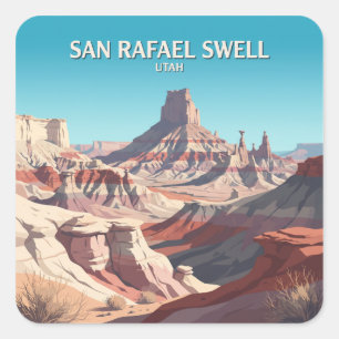 Factory Butte and the San Rafael Swell Hanksville Square Sticker