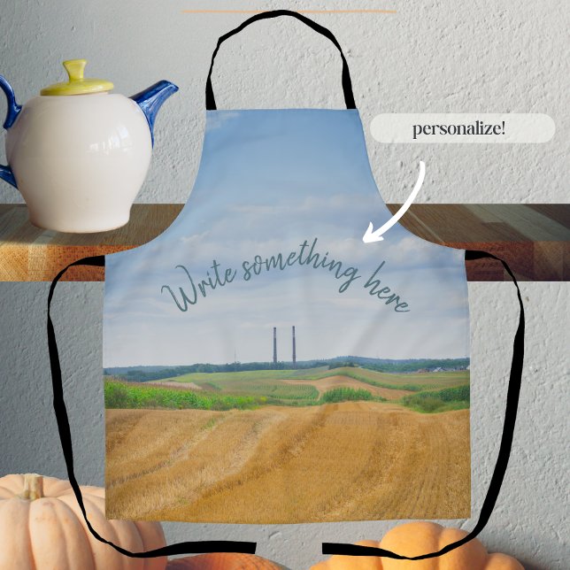Factory chimneys with yellow field  apron (Creator Uploaded)