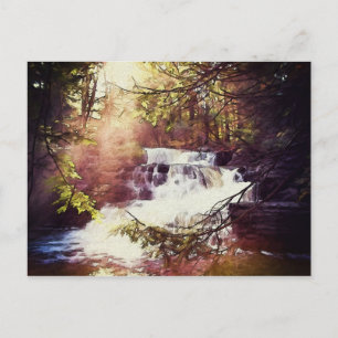 Factory Falls in the Poconos Painting Postcard
