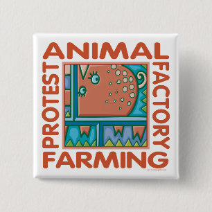 Factory Farming 15 Cm Square Badge