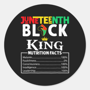 Facts Juneteenth 1865 Black King Black Queen Tee  Classic Round Sticker