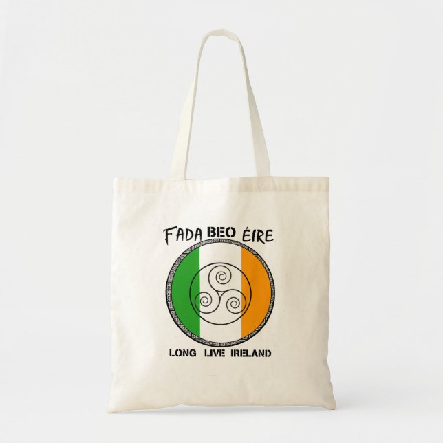 'Fada Beo Éire/Long Live Ireland' Tote Bag (Front)