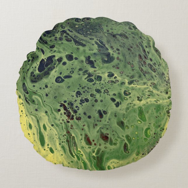 Fade Away 3 Bold Yellow Green Abstract Pillow (Front)