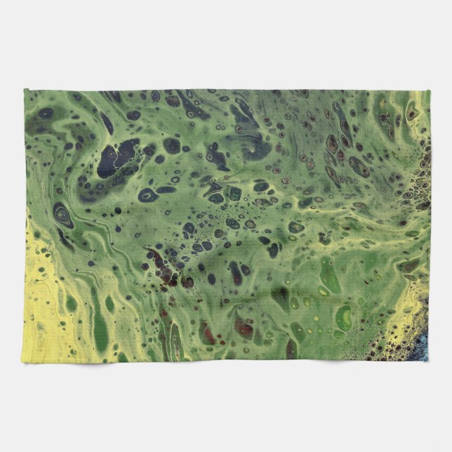 Fade Away 3 Bold Yellow Green Abstract Towel (Horizontal)
