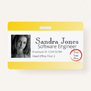 Fade Bright Yellow ID Card (Horizontal) ID Badge