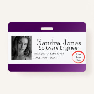 Fade Dark Purple ID Card (Horizontal) ID Badge