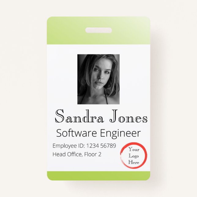 Fade Lime Green ID Card (Vertical/Portrait) ID Badge (Front)