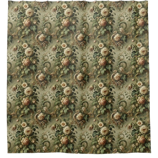 Fade to Grace – Gothic Baroque  Shower Curtain (Front)