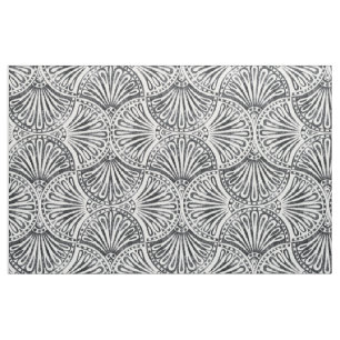 Faded antique Art Deco leaf pattern Fabric