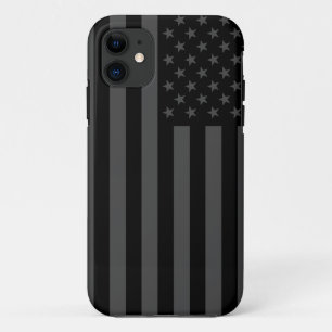 Faded black and grey american flag iPhone 11 case