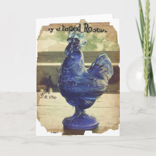 Faded Blue Glass Roo 2 Card