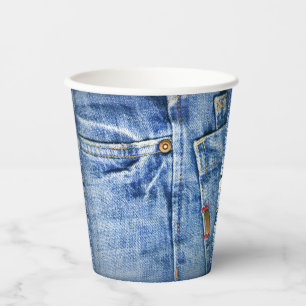 FADED BLUE JEANS PAPER CUPS