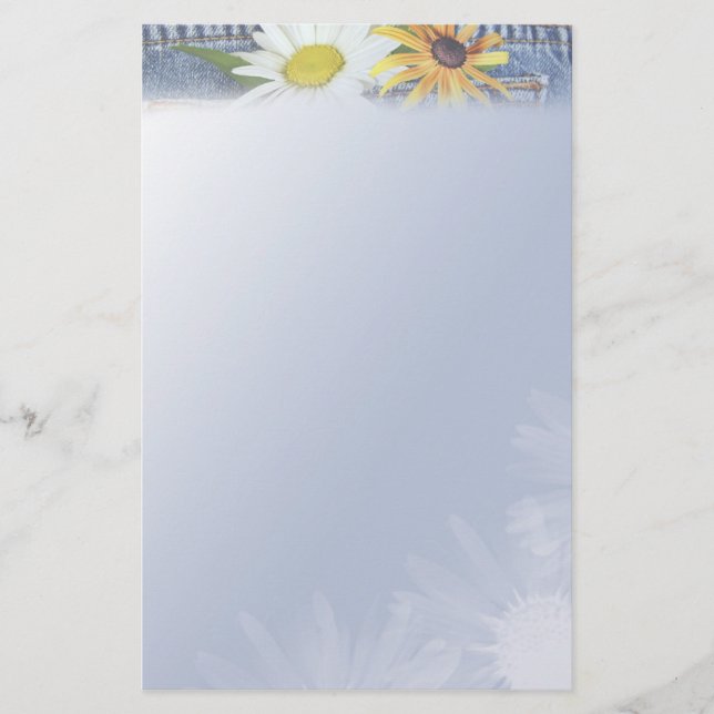 Faded Blue Jeans Stationery (Front)
