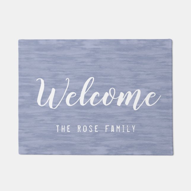 Faded Blue Welcome Doormat (Front)