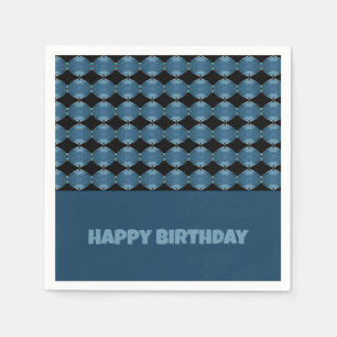 Faded Blue With Black Napkin