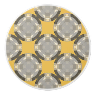 Faded Circle Grid by Kenneth Yoncich Ceramic Knob