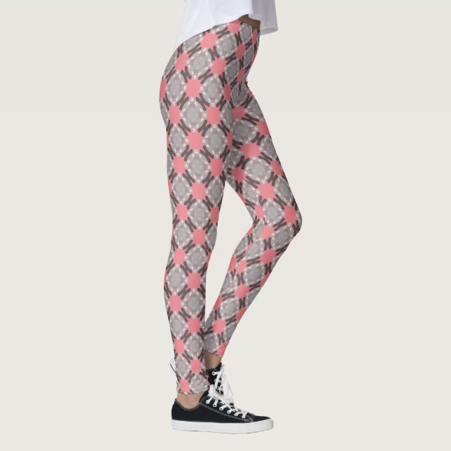 Faded Circle Grid by Kenneth Yoncich Leggings (Right)