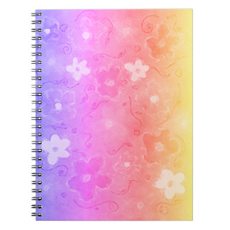 Faded Colourful Flowers  Notebook