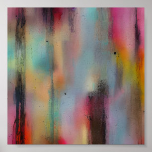Faded colours and ink poster