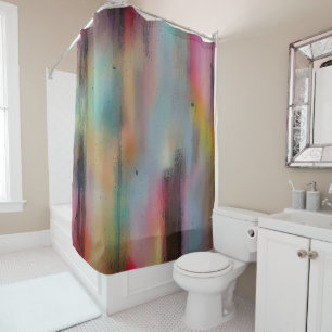 Faded colours and ink shower curtain