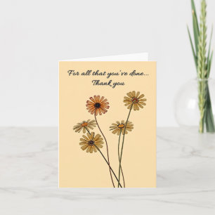 Faded Dried Flowers Thank You Card